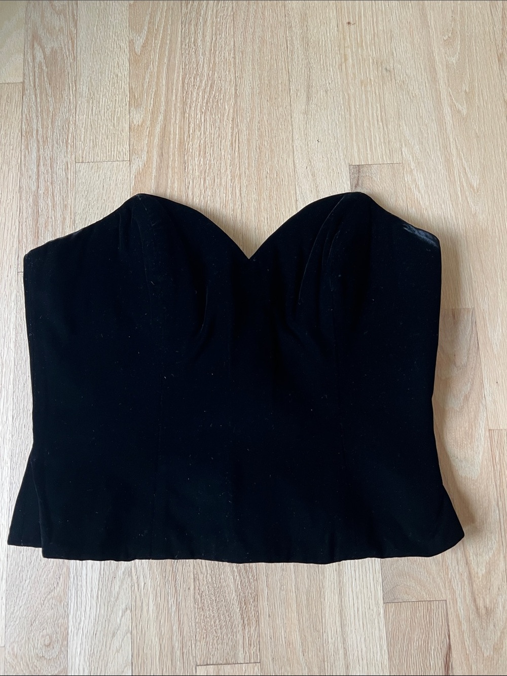 Oleg Cassini Black Tie sold by Neumann Marcus Black Strapless Sweetheart Bustier